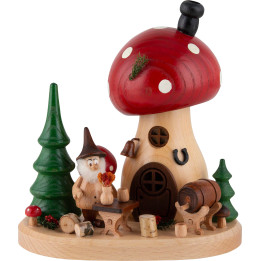 Smoker - Mushroom Hut - Pub with Gnome - 15 cm / 5.9 inch