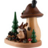Räucherpilz mit Schatzsammler-Wichtel - 15 cm