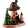 Räucherpilz mit Schatzsammler-Wichtel - 15 cm
