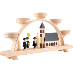 Schwibbogen Kirche und Kurrende - 33x16,5 cm