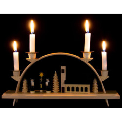 Schwibbogen mit Kirche - 33x15 cm