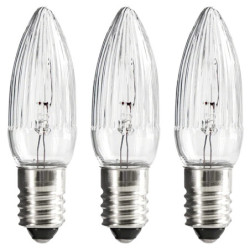 Riffelkerze für Außenlichterkette - Sockel E10 - 12V/3W
