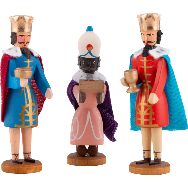 Seiffen Nativity - Three Magis - 3 pieces - 8 cm / 3.1 inch