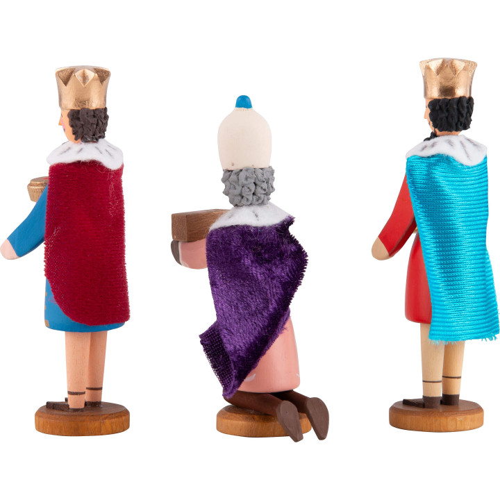 Seiffen Nativity - Three Magis - 3 pieces - 8 cm / 3.1 inch