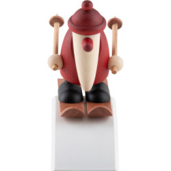 Miniaturset - Weihnachtsmann auf Ski mit Hügel - 4 cm