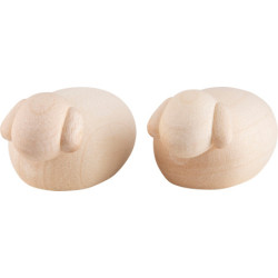 Lamb, Set of 2, Natural - 1,5 cm / 0.6 inch
