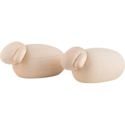 Lamm 2-teilig, natur - 1,5 cm