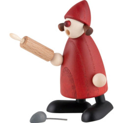 Mrs. Claus with Rolling Pin and Mouse - 8,5 cm / 3.3 inch