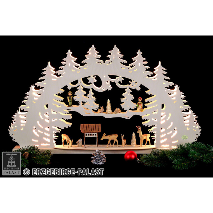 3D-Schwibbogen Waldlichtung - 66x40x8,5 cm