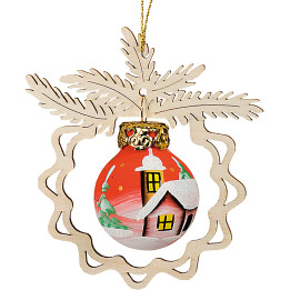 Christbaumschmuck Glaskugel in Zweig - Abenddämmerung - 8 cm