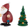 Weihnachtsmann stehend mit Weihnachtsbaum  - 9,3 cm