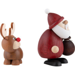 Santa with Elk - 9,4 cm / 3.7 inch