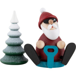 Santa with Snow-Slide and Snowy Tree  - 8,3 cm / 3.3 inch