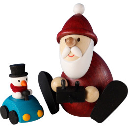 Weihnachtsmann mit ferngesteuertem Auto  - 8,3 cm