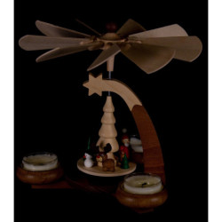 1-Tier Pyramid Natural with Christmas Motive - 19 cm / 7.5 inch