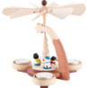 1-Tier Pyramid Natural with Snowmen - 19 cm / 7.5 inch