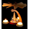 1-Tier Pyramid Natural with Snowmen - 19 cm / 7.5 inch