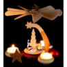 1-Tier Pyramid Natural with Snowmen - 19 cm / 7.5 inch