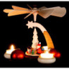 1-Tier Pyramid Natural Santa Claus with Sleigh and Train - 19 cm / 7.5 inch