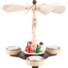 1-Tier Pyramid Natural Santa Claus and White Angels - 19 cm / 7.5 inch
