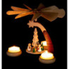 1-stöckige Pyramide naturfarben Weihnachtsmann und weiße Engel - 19 cm