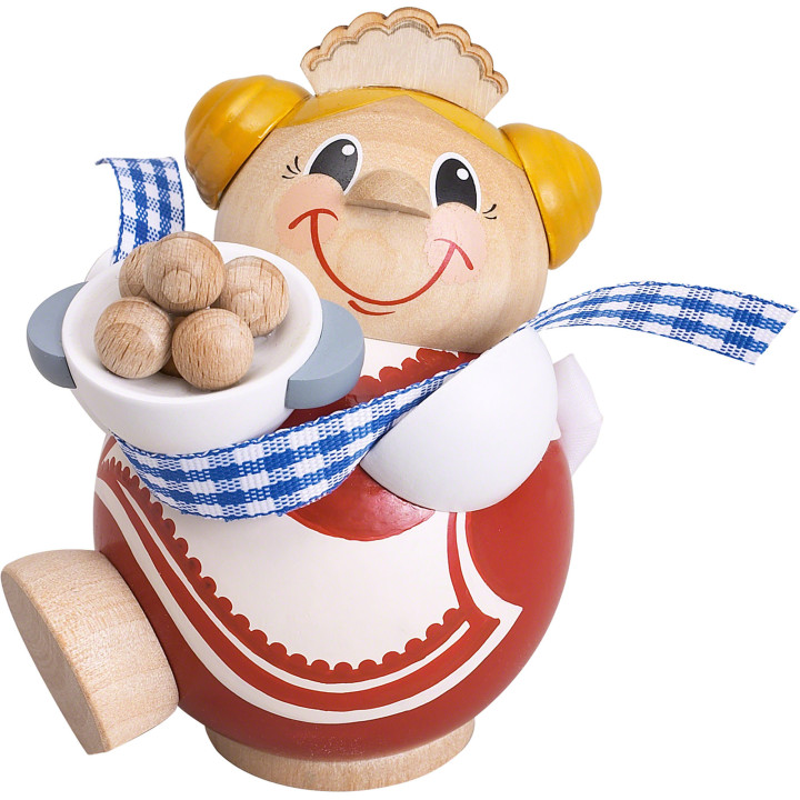 Räuchermännchen Kloßfrau - Kugelräucherfigur - 12 cm