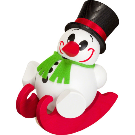 Räuchermännchen Cool-Man mit Schlitten - Kugelräucherfigur - 12 cm
