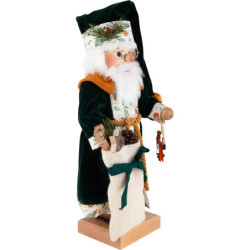 Nussknacker Weihnachtsmann mit grüner Robe - 49 cm