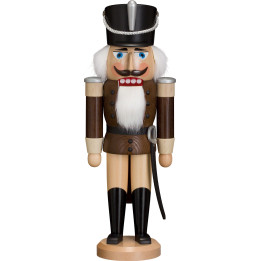 Nussknacker Husar lasiert braun - 37 cm