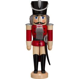 Nussknacker Husar lasiert rot - 28 cm