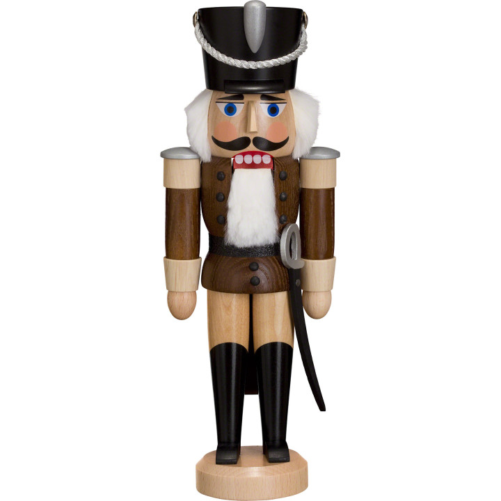 Nussknacker Husar lasiert braun - 28 cm