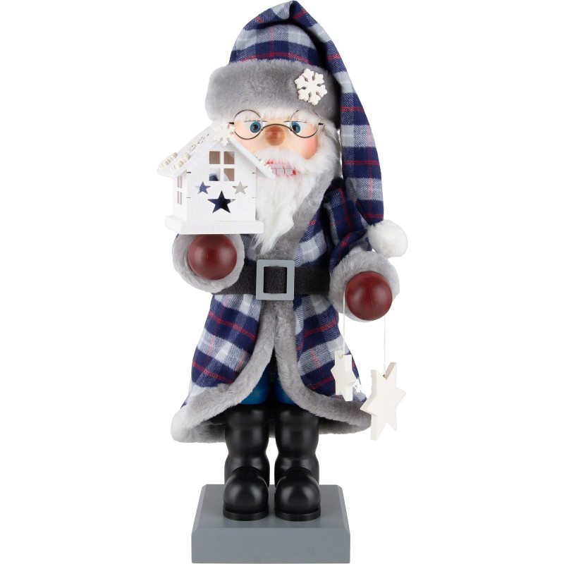 Nussknacker Weihnachtsmann mit Lichterhaus - 48 cm