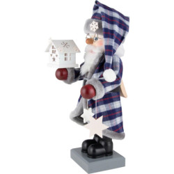 Nussknacker Weihnachtsmann mit Lichterhaus - 48 cm