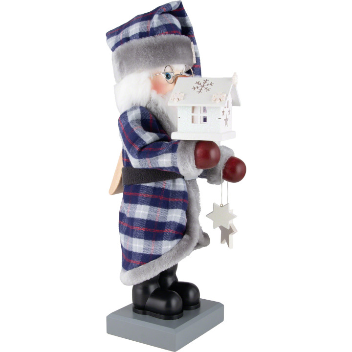 Nussknacker Weihnachtsmann mit Lichterhaus - 48 cm