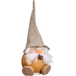 Räuchermännchen Waldzwerg sandgelb - Kugelräucherfigur - 18 cm