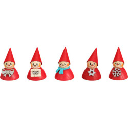 Christmas-Teeter, Set of Five, 4 cm / 1.6 inch