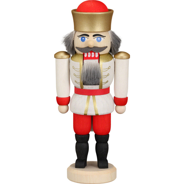 Nussknacker König weiß - 12 cm