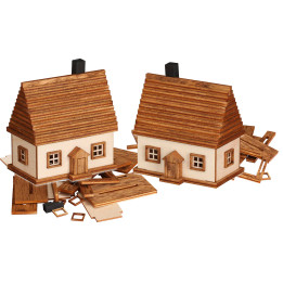 Handicraft Set Ore Mountain Cabin, 2 pcs. - 6 cm / 2.4 inch