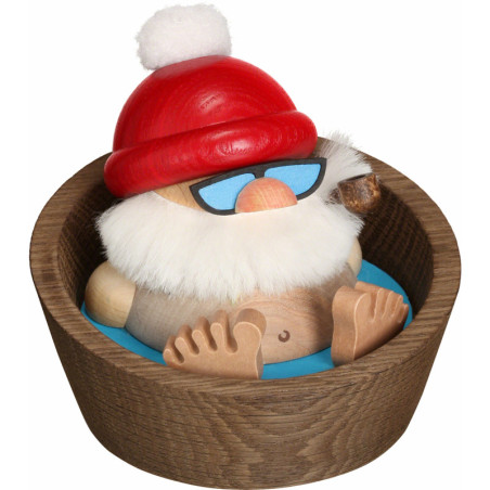 Räuchermännchen Nikolaus Karl im Pool - Kugelräucherfigur - 10 cm