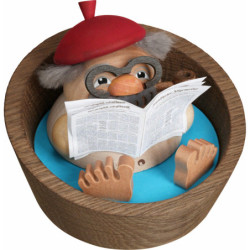 Räuchermännchen Opa Albert im Pool - Kugelräucherfigur - 10 cm