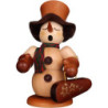 Räuchermännchen Schneemann mit Geigenkasten natur - 23 cm