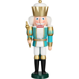 Nussknacker Exklusiv König türkis-weiß - 40 cm