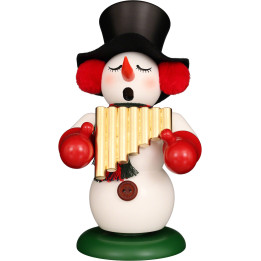Smoker - Snowman With Panpipe - 24 cm / 9.4 inch