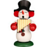 Räuchermännchen Schneemann mit Panflöte - 24 cm