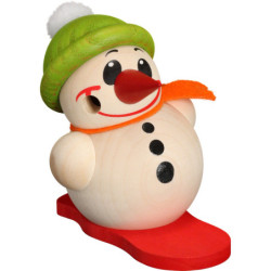 Räuchermännchen Cool-Man mit Snowboard & Bommelmütze - Kugelräucherfigur - 9 cm