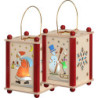 Lantern Santa Claus & Snowman - 21 cm / 8 inch