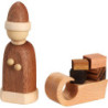 Santa with Sledge - 8 cm / 3.1 inch