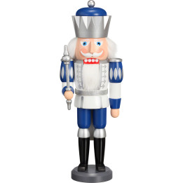 Nussknacker König Exklusiv weiß-silber-blau - 40 cm
