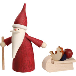 Weihnachtswichtel mit Schlitten - 7 cm