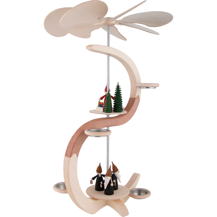 2-stöckige Pyramide S-Form Bergwichtel und Weihnachtswichtel - 46 cm